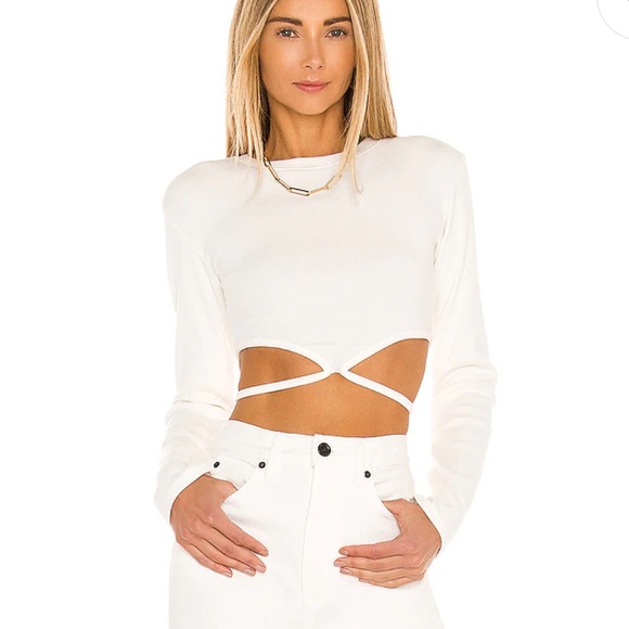 Lovers + Friends Tops - Lovers and friends Waist Tie Tee in White